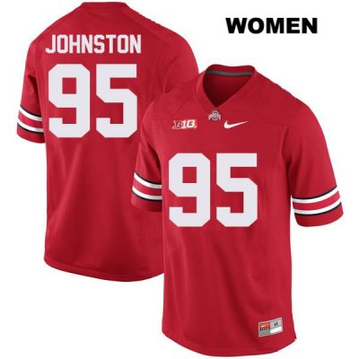 Women's NCAA Ohio State Buckeyes Cameron Johnston #95 College Stitched Authentic Nike Red Football Jersey LP20B11CN